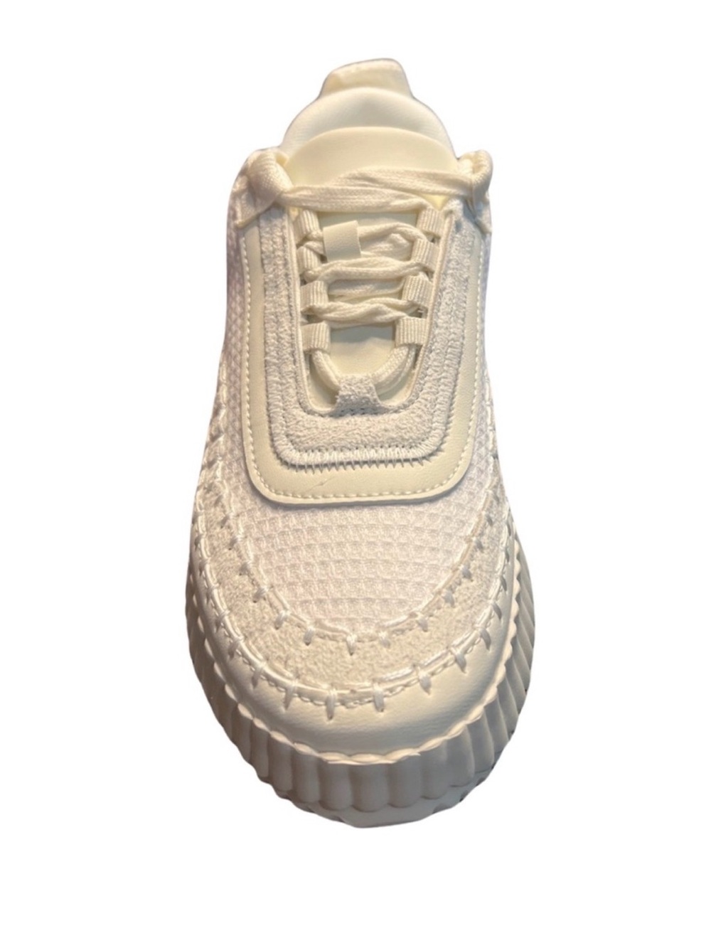 NEW Hey Girl by Corkys White Platform Knit Sneakers - Picture 4 of 5